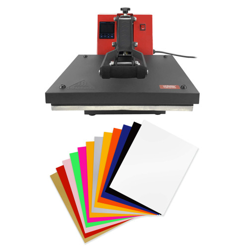 15" x 15" Clamshell Heat Press & Included Siser Starter Kit