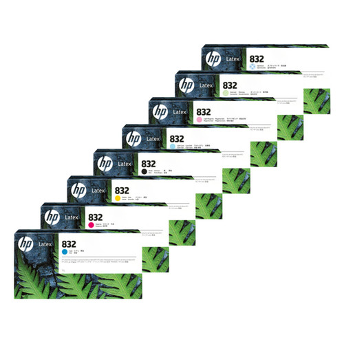 8 Cartridge HP 832 1L Latex Ink Set (for 600/700/730 Series)