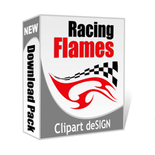 Racing FLAMES, Vector Clip Art for Vinyl Cutting