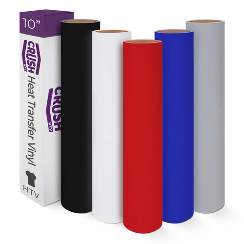 Crush HTV 5 Color Bundle Heat Transfer Vinyl 10" x 5 Yard Rolls