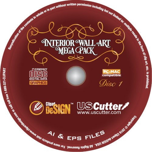Interior Wall Art Mega Pack ClipArt Designs, Over 12,000 Vector Images
