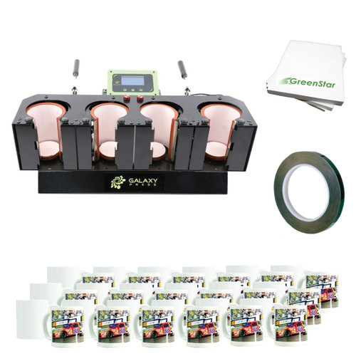 Mug Sublimation Kit including Lopo 4X GS-206M Mug Press, Mugs & Sublimation Supplies