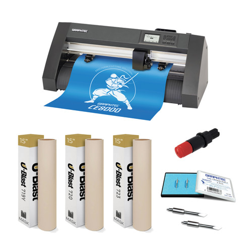 Graphtec CE8000 U-Blast Monument & Sandblast Stencil Cutting Bundle