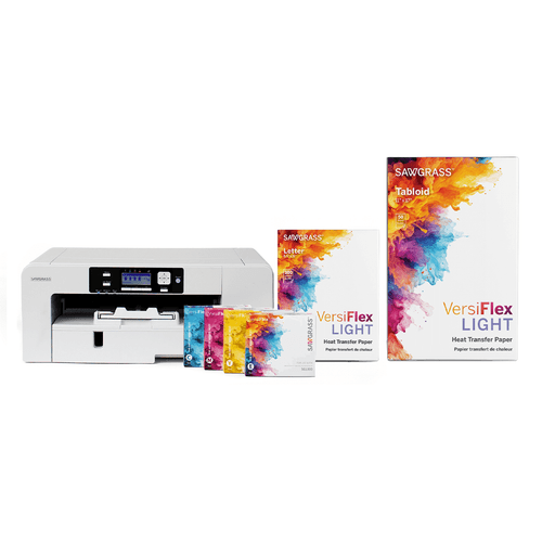 Sawgrass SG1000 VersiFlex Printer With 70ml Install Kit Plus 8.5in x 11in And 11in x 17in VersiFlex Light Media Bundle